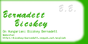 bernadett bicskey business card